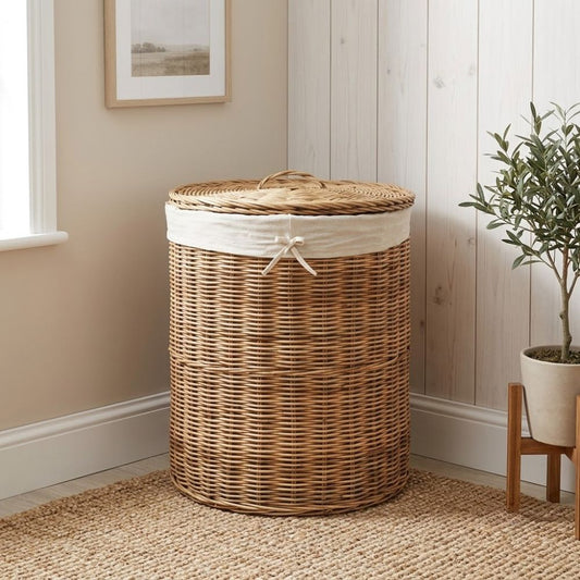 The Osier — Handwoven Rattan Basket with Cotton Lining