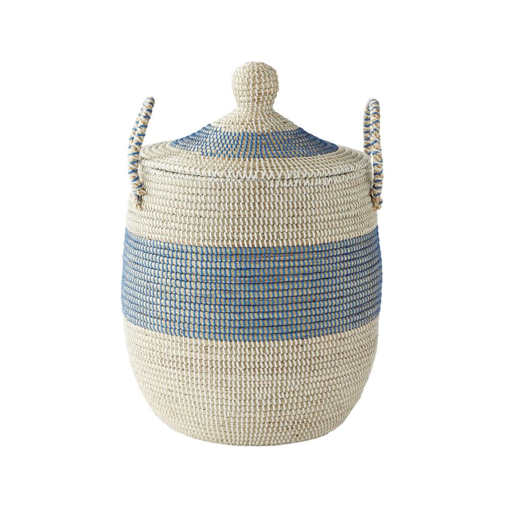 The Lune — Panier en jonc de mer tressé à la main avec couvercle