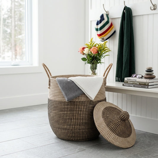 The Mai — Handwoven Seagrass Basket with Lid