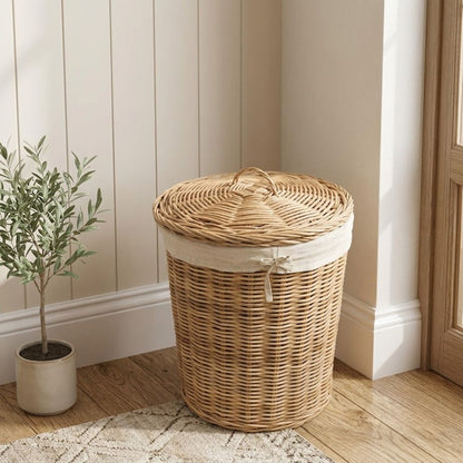 The Osier — Handwoven Rattan Basket with Cotton Lining
