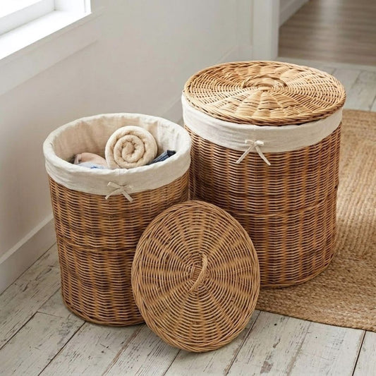 The Osier — Handwoven Rattan Basket with Cotton Lining