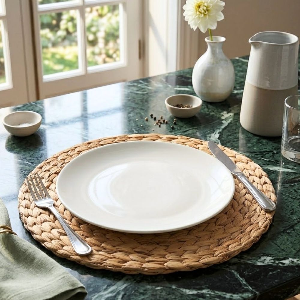 Le Tresse — Set de 4 sets de table en jacinthe d'eau (ronds)