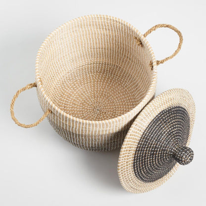 Le Mai – Panier tressé en jonc de mer avec couvercle