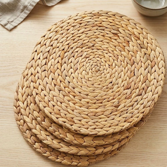 Le Tresse — Set de 4 sets de table en jacinthe d'eau (ronds)